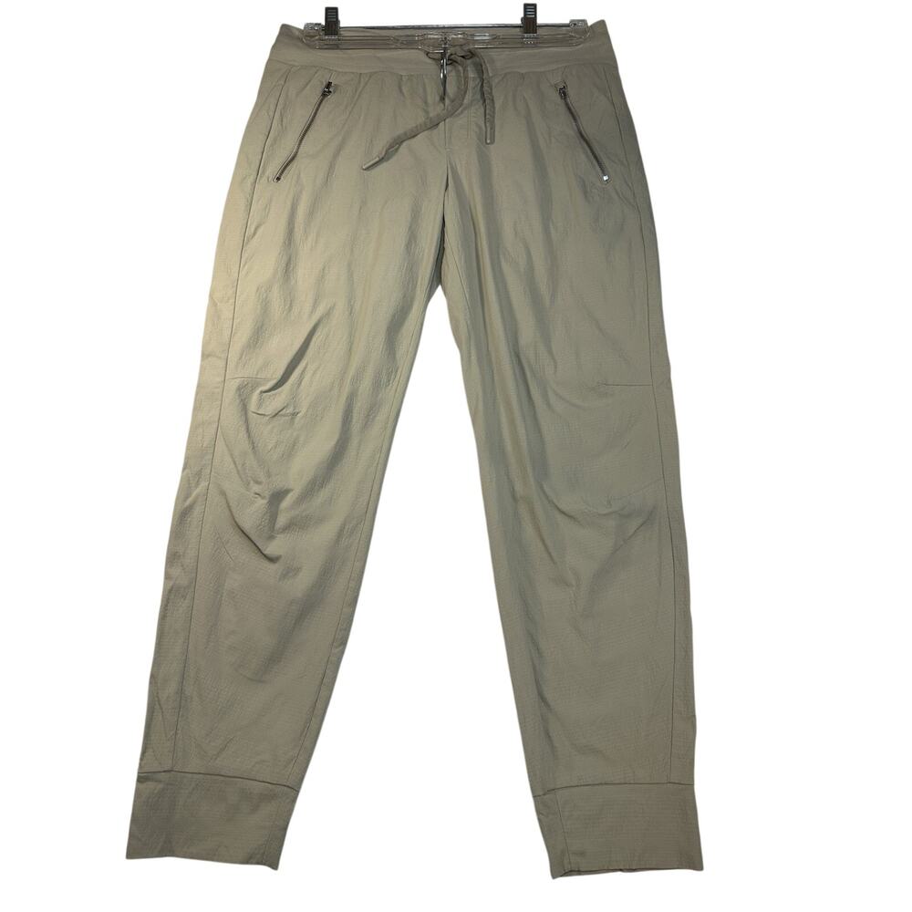 Athleta Trekkie North Jogger Pants Women’s 10 Khaki Hiking Travel Zip Pocket